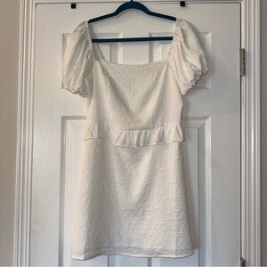 Lulu's White Textured Mini Dress